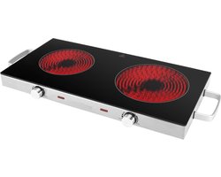 Dubbele Kookplaat - Infrarood Kookplaat - Snel Koken - Traploze Temperatuur - 2800 Watt - Roestvrij Staal