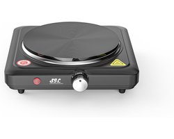 Elektrisch Kookplaatje - Draagbare Kookplaat - Overal Koken - Gietijzeren Plaat - 1500W - Zwart
