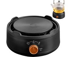 Elektrisch kookplaatje - Mini fornuis - Koken en verwarmen - Instelbare bediening - 18x9x9 cm - Zwart