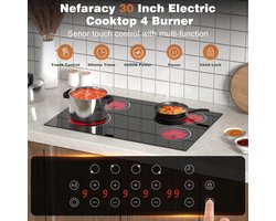 Elektrische Keramische Kookplaat 30 Inch met 4 Zones en Touch Control