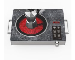 Elektrische Kookplaat 1 Pit 3500W met Marmerglas en Infrarood Verwarming