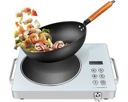 Elektrische Kookplaat Inductie – 2200W Kookzone met Touch Control – Draagbare Ceramische Kookplaat voor Thuis, Kantoor & Reizen – 11 Vermogenstanden – EU-stekker