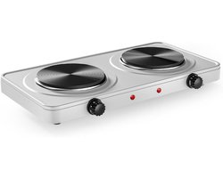 GTB® Elektrische Kookplaat 4 Pits - Elektrische Fornuis - Elektrische Kookplaat Vrijstaand - 4 Kookzones - Kinderslot - Wit - 46cm x 24cm x 6cm