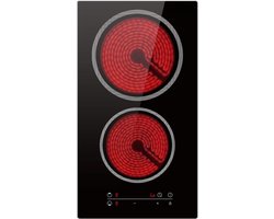 GTB® Elektrische Kookplaat 4 Pits - Elektrische Fornuis - Elektrische Kookplaat Vrijstaand - 4 Kookzones - Kinderslot - Zwart - 29cm x 52cm x 6cm