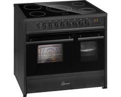 GURARI - Elektrisch fornuis - fornuis -GCH E 912 DF BL - Keramische kookplaat - 90 cm - Zwart - Range Cooker - Elektrische dubbele oven