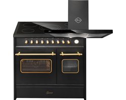 GURARI Elektrisch fornuis GCH E 912 DF BL r Keramische kookplaat 90 cm+GCH 462 BL 9 Prime Afzuigkap 90cm
