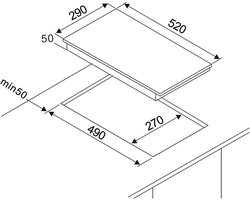 Inbouw Domino Kookplaat Zonder Rand - Elektrisch - 30 cm - 2 Zones - Touch Control