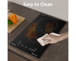 Inbouw Keramische Kookplaat 3000W - 2 Zones - Sensor Touch - Timer & Kinderbeveiliging