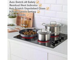 Inbouw Keramische Kookplaat 60 cm met 4 Zones en Draaiknop Bediening