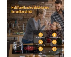 Inbouw Keramische Kookplaat met 3 Zones, Timer en Touch Control