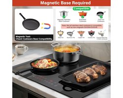 Inbouw kookplaat - Elektrisch fornuis - Koken en braden - Flexibele zone - 60 cm - Zwart