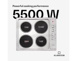 Inbouw Kookplaat - Elektrische Kookplaat - Snel Koken - 4 Zones - 59 x 51 cm - Wit