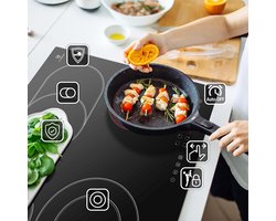 Inbouw Oven 60 cm met Keramische Kookplaat 59 cm | Set met Kernthermometer en Hetelucht