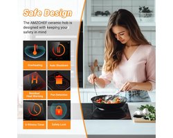 Inbouwkookplaat Keramisch 60 cm - 3 Zones - Touch Control - Timer & Veiligheidsslot