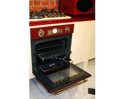 Inbouwoven en Kookplaat Set Rood 67L met Glaskeramische Kookplaat 60cm