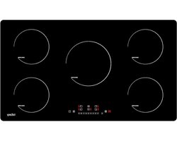 Inductie Kookplaat - 5 Zones - Koken Thuis - Booster Functie - 90 cm - Zwart