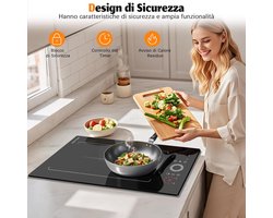 Inductie Kookplaat - Aanrecht Kookplaat - Snel Koken - Flexibele Zone - 30 cm - Zwart