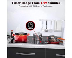 Inductie Kookplaat - Induction Hob - Elektrische Brander - 30 Inch Elektrische Kookplaat - 5 Branders - Keramische Kookplaat - Induction Cook Top - Inductie Fornuis - Inbouw Elektrische Stralingskookplaat - 8400W - Zwart