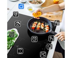 Inductie Kookplaat - Kookplaat Elektrisch - Snel Koken - Smart WiFi App - 60 cm - Zwart