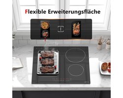 Inductie Kookplaat - Kookplaat Met Plug - Koken En Bakken - Uitbreidbare Zone - 60 cm - Zwart