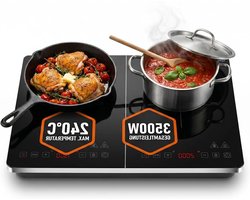 Inductiekookplaat 2-pits - Draagbare kookplaat - Snel Koken - Super slank design - 64 x 54 x 31 cm - Zwart