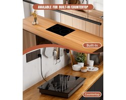 Inductiekookplaat 2 zones - Elektrisch kookveld - Snel koken - Overbruggingsfunctie - 33 cm breed - Zwart