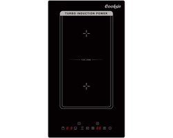 Inductiekookplaat 2 zones - Inbouw kookplaat - Snel koken - Flexzone functie - 30 cm breed - Zwart