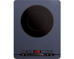 Inductiekookplaat 2000 W - 9 Vermogens- En Temperatuurniveaus - 4 Automatische Menu's - Stille Loop ≤ 42 dB - Veiligheidsslot - Timer - Ultraduun Design - Blauw