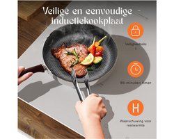 Inductiekookplaat 4 Pits 3500 W - Wit - Inbouw 59 cm - Touch Control - 9 Vermogensniveaus - Veiligheidsvergrendeling - Stekker Aansluiting 220 V