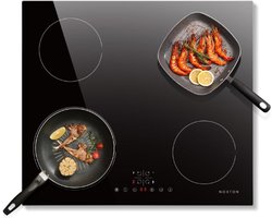 Inductiekookplaat-4 Zones-6400 W-60 cm-Inbouw Domino-Zwart Glas-Touch-Bediening-Kinderbeveiliging-220V-240V