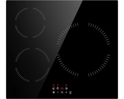 Inductiekookplaat 60 Cm Inbouw - 3 Zones - Touch-Bediening Met 3 Platen - 9 Vermogensstanden - Kinderbeveiliging - Automatische Uitschakeling - Restwarmte-Indicator - Timer