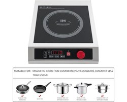 Inductiekookplaat - Draagbare Kookplaat - Professioneel Koken - Dubbele Polyspoel - 35 x 43 x 9 cm - Zwart