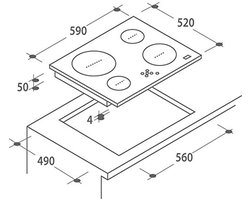 Inductiekookplaat Inbouwplaat met Glas en Keramiek - Zwart - 1200 W