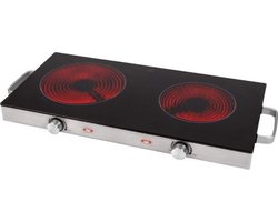 Intelectro Elektrische Kookplaat - Ultieme Flexibiliteit en Kracht voor Jouw Keukenavonturen! - 2800W - Twee Kookzones - Instelbare Thermostaat - Alle Potten - Gemakkelijke Reiniging - Overhittingsbeveiliging - Levering Sneller dan Aangegeven!