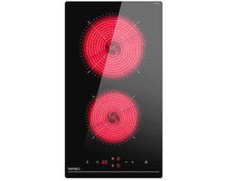 Keramische Kookplaat 28,8 cm met 2 Platen, 9 Standen en Timer, Geschikt voor Alle Potten, 3000 W