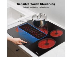 Keramische Kookplaat 77 cm met 5 Vlammen en Touchbediening – 8200 W Inbouwkookplaat