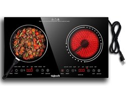 Keramische Kookplaat - Dubbele Plaat - Koken Thuis - Inbouw of Draagbaar - 60 cm Breed - Zwart