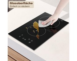 Keramische Kookplaat Inbouw met 2 Platen | 3000W, Touch-Bediening, 9 Vermogensstanden