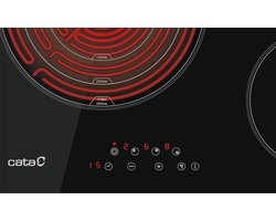 Keramische Kookplaat – Inductiekookplaat – Glaskeramische Kookplaat – Elektrische Kookplaat – Kookplaat Zwart – 3 High Light Zones – 9 Vermogensniveaus – 5,7 kW Vermogen – 60 cm Breedte