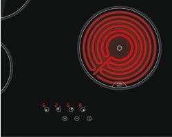 Keramische Kookplaat – Inductiekookplaat – Glaskeramische Kookplaat – Elektrische Kookplaat – Kookveld – 4 High Light Kookzones – 9 Vermogensniveaus tot 6 kW – Tactiele Touchbediening met Akoestische Waarschuwing – Breedte 59 cm