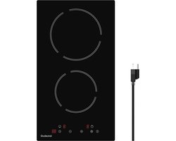 Keramische kookplaat met 2 branden, 3000W, 9 standen en timer