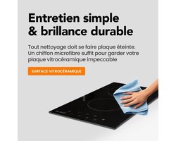 Keramische kookplaat met 2 branders, 3000 W, inbouwlamp, 9 vermogensniveaus en automatische uitschakeling