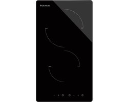 Keramische Kookplaat met 2 Zones, 3000W Vermogen, Slider Touch Control en Timer