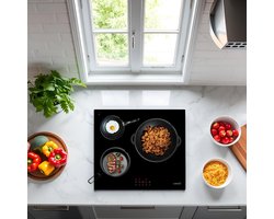 Keramische kookplaat met 3 Hight Light kookzones en drievoudige zone, 59 cm breed, met automatische uitschakeling en kinderbeveiliging