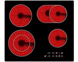 Keramische Kookplaat met 4 Zones en 9 Warmtestanden | Geschikt voor Alle Potten