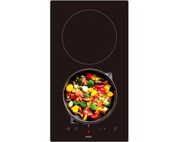 Keramische Kookplaat Zwart met 2 Kookzones - Compact Tafelmodel