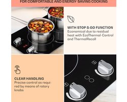 Klarstein Easycook Domino Keramische - Inbouw elektrische kookplaat - 3000W - Draaiknoppen - Zwart