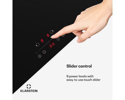 Klarstein Glaskeramische kookplaat - 60 cm, Slimline 2-zones VTC-kookplaat met touch-bediening, Digitale timer & kinderslot – Ruimtebesparende keramische kookplaat voor compacte keukens
