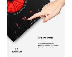 Klarstein Varicook Domino Kookplaat - Keramisch glas - Halogeen - Inbouwkookplaat - 3000W - Roestvrij staal