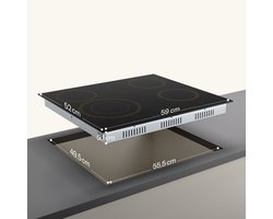 Klarstein Victoria keramische kookplaat - 60 cm, retro design, 4-pits elektrische kookplaat met touchbediening, 6600 W, timer, kinderslot en restwarmte-indicator, keramisch glazen oppervlak